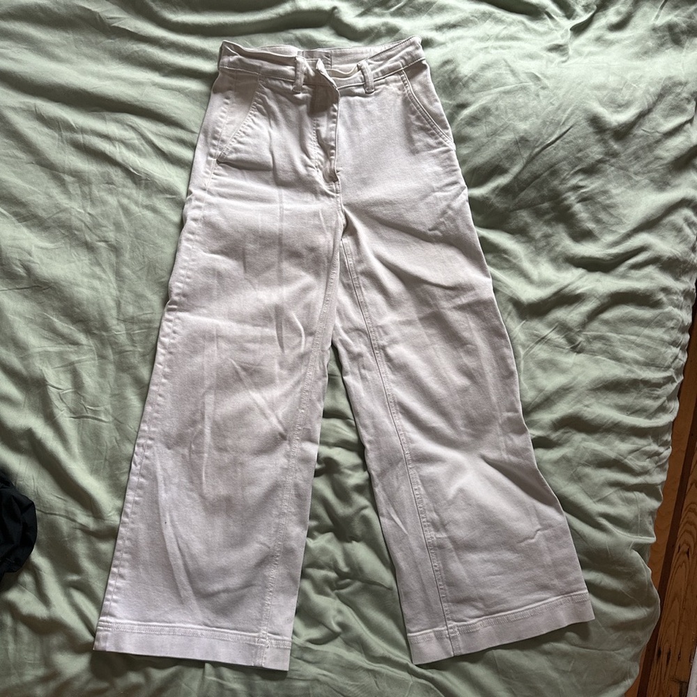 Everlane white wide leg pant, size 2.